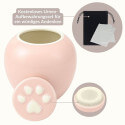 Personalisierte Hundeurne  – Tierurne aus Keramik mit Namen, Daten & minimalistischer Hundeillustration