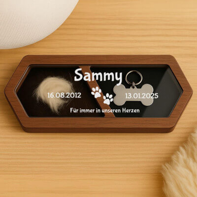 Personalisierte Holzbox mit Mini-Pfotenmotiv –...