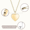 Personalisierte herzförmige Aschekette – Graviertes Erinnerungsstück mit Namen & Daten