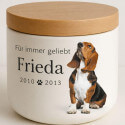 Personalisierte Keramik-Hundeurne mit Foto – Tierurne mit Namen, Daten & Widmung