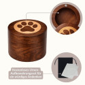 Personalisierte Boxurne mit Aluminiumschild – Tierurne aus Holz mit graviertem Namen & Daten