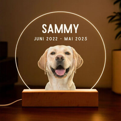 Personalisierte Gedenkleuchte mit Foto – Runde...