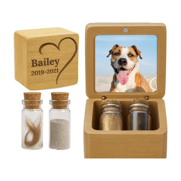 Erinnerungsstücke mit Hundeasche